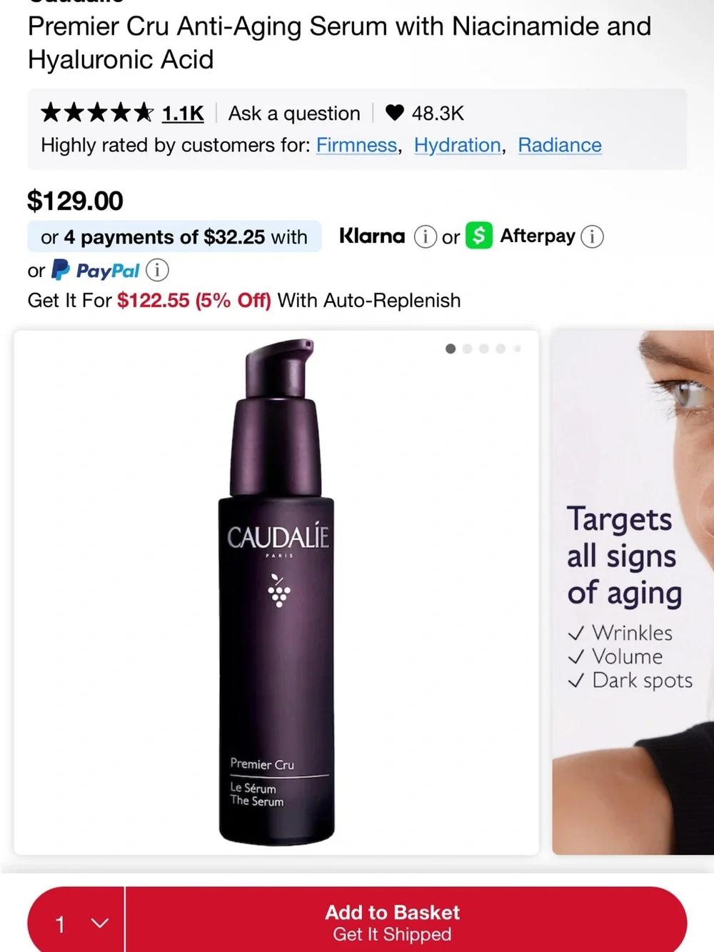 $302 New Set of 4 CAUDALIE Premier cru: serum, eye cream x2, the rich cream